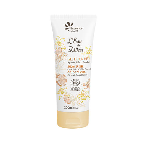 Gel douche parfum&eacute; &agrave; l'Eau des D&eacute;lices Agrumes & Fleurs blanches 200 ml cosm&eacute;tique bio