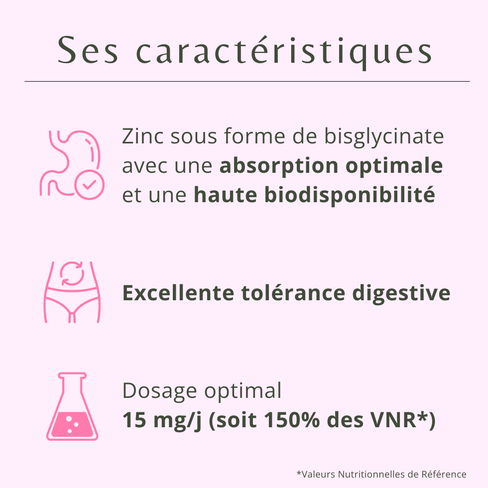 Caract&eacute;ristiques du Zinc bisglycinate