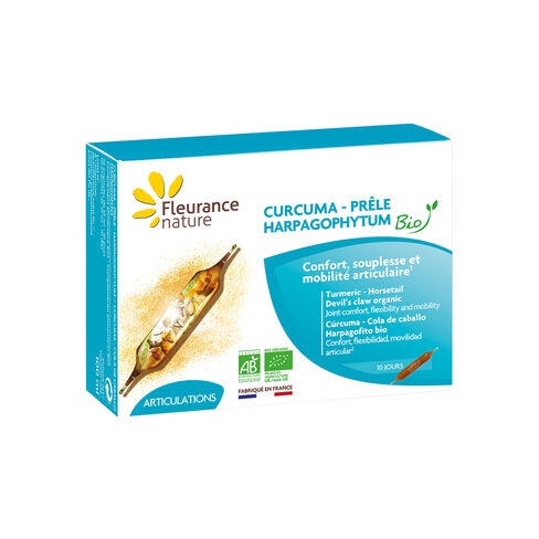 Ampoules de Curcuma - Harpagophytum - Pr&ecirc;le Bio compl&eacute;ment alimentaire bio