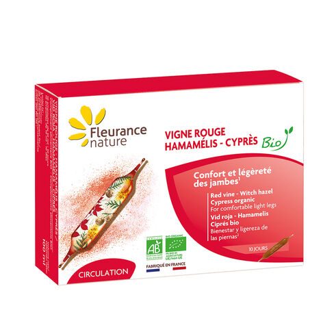 Ampoules vigne rouge  - Hamam&eacute;lis - Cypr&egrave;s compl&eacute;ment alimentaire