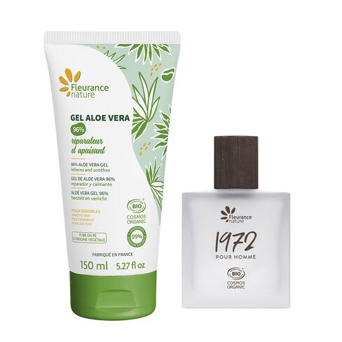 Duo homme eau de toilette gel aloe vera cosmétique bio