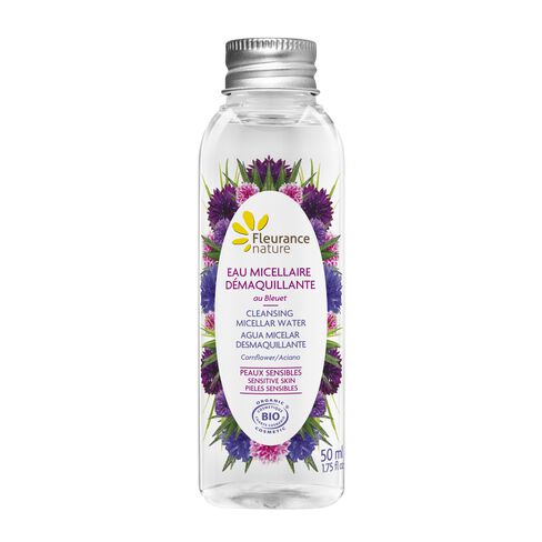 Eau micellaire d&eacute;maquillante &agrave; l'eau florale de Bleuet 50 ml cosm&eacute;tique bio