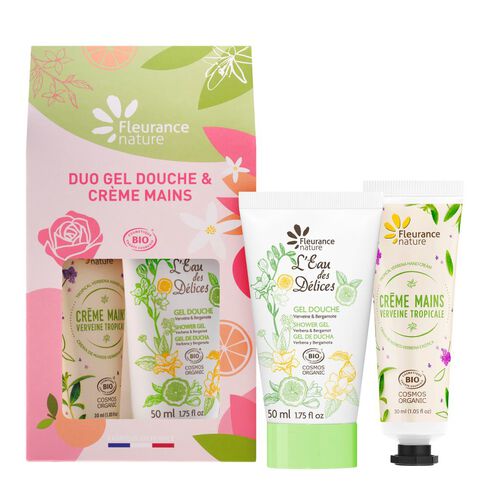 Duo gel douche et cr&egrave;me mains verveine bio Fleurance Nature