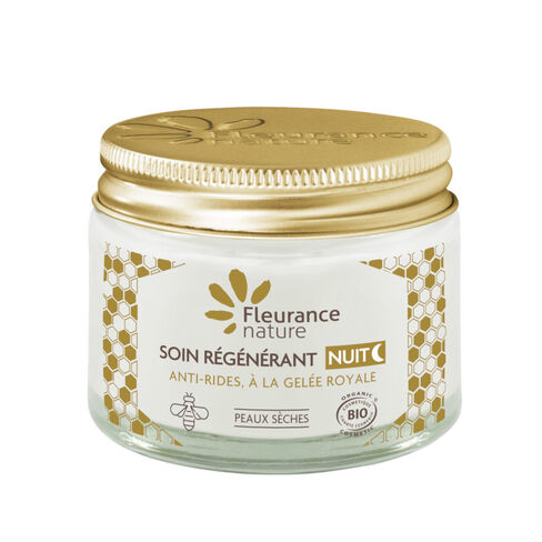 soin de nuit r&eacute;g&eacute;n&eacute;rant &agrave; la gel&eacute;e royale cosm&eacute;tique bio