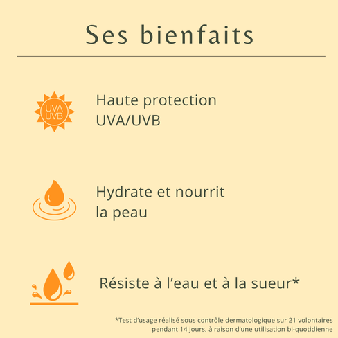 Bienfaits fluide solaire SPF50 bio Fleurance Nature