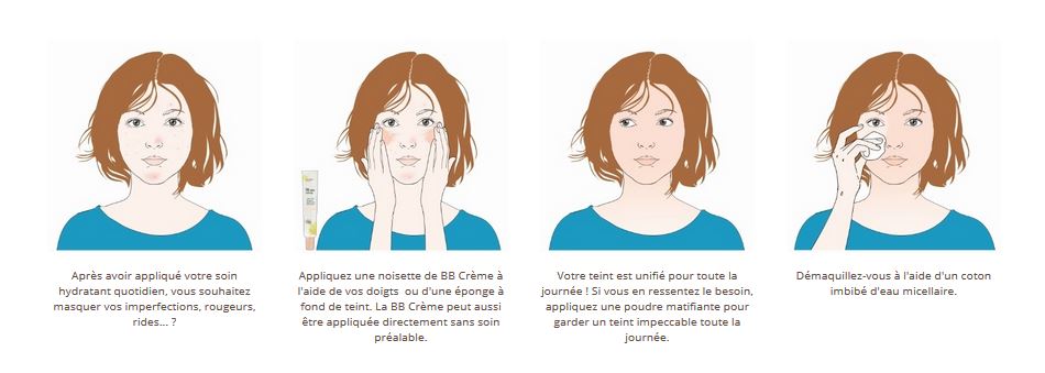 étapes d'application de la BB crème